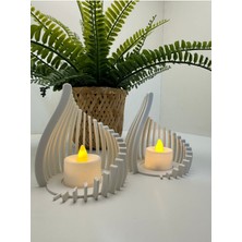 3D Baskı Beyaz Damla Şeklinde Mumluk