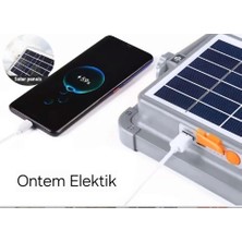 CT-4698 Miami Güneş Enerjili Solar 200 W LED Projektör - 6400K + 4000K + 3200K Çakar Işıklı
