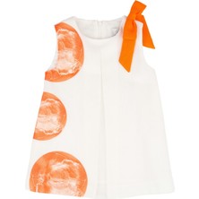 Best Kids Kurdeleli Yan Baskılı Elbise - Oranj - 9 - 12 Ay Oranj