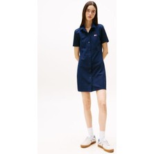 Kadın Tjw Badge Pique Polo Elbise - Lacivert