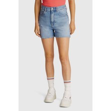 Kadın Th Denim Mom Şort - Mavi