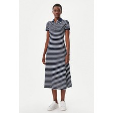 Kadın Tjw Maxi Polo Elbise - Lacivert/beyaz