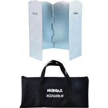 Nurgaz Özel Çantalı Portatif Kamp Ocağı + 3 Adet Kartuş + Hasır 2'li Nihale + Maşa+ Rüzgarlık Seti