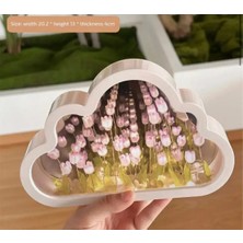 1 Adet Dekoratif Lale Çiçek Lamba Bulut Gece Lambası Makyaj Aynası 2’in1