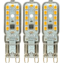 (3 adet) Osaka 5W 3000K (Sarı Işık) G9 Duylu LED Kapsül ampul