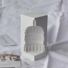 Yeni Mimar Ofis Hediyesi Masa Dekor 3 Boyutlu Beyaz Katedral ve Mihrap Mimari Mumluk