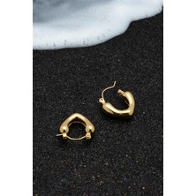 Özüm Takı Kadın Çelik V Model Küpe Gold