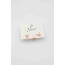 Glare Jewellery Shesra 3'lü Çelik Küpe