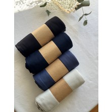 Penye Şal 4'lü Set (Siyah-Lacivert-Indigo Mavi-Kırık Beyaz)