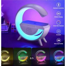 LED Aydınlatmalı Bluetooth 7 Renk Seçeneği Fm Radio Kablosuz Şarj Ekstra Uzun Bekleme