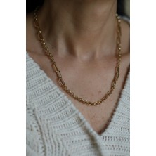 Yenigün Kuyumculuk 14 Ayar Altın Cetaş Oval Ataç ve Doch Tasarım Zincir