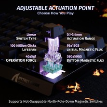 Miaxtreme Attack Shark X68HE Rapid Trigger 0.125MS Manyatik Switch Rgb App Uygulamalı Gaming Oyuncu Klavye