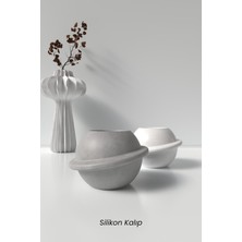 Dekoratif Satürn Şeklinde Beton Saksı ve Mumluk Silikon Kalıp K9 - Dekoratif  Beton Mumluk Kalıbı