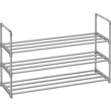 3 Katmanlı Ayakkabı Rafı, Ayakkabı Saklama Düzenleyici, Metal Saklama Rafı, 12 Ile 15 Çift Ayakkabıya Uygun, 30,5 x 92 x 55 Cm, Gri LSA303G01