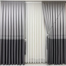 Ufuk Perde Pano Fon Alya Gri-Antrasit (Tek Kanat)