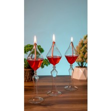 Dekoratif El Yapımı Hediyelik Elmas Kandil 3'lü Set (Kandil Yağı Hediye)