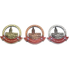 Büro Ev Ofis Dekoru Için Istanbul Hediyesi Galata Kulesi Stil Oval Metal Magnet