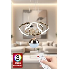 Teknotrust Kumandalı LED Avize 3 Renk Küçük Dron Toplu Gold (Salon,mutfak,yatak Odası,koridor)