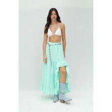 Fevien Audrey Fıfrlı Yırtmaç Detay Etek 4037