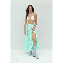 Fevien Audrey Fıfrlı Yırtmaç Detay Etek 4037