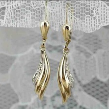 Jade'm Gold Paslanmaz Çelik Kelebek Kanadı Gold Küpe