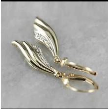 Jade'm Gold Paslanmaz Çelik Kelebek Kanadı Gold Küpe