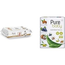Pure Baby Organik Pamuklu Islak Havlu + Standart Islak Havlu