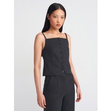 Dilvin 60569 Düğmeli Üst Yelek-Antrasit