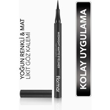 Flormar Mat Likit Kalem Eyeliner - Midnight Matte Eyeliner - 001 Black - 8690604532292 1 Adet