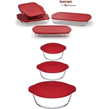 Luxury Borcam Kırmızı Kapaklı 7 Parça Çeyiz Seti (59001-59123-59001-59006-59124-59034-59024) 1 Adet