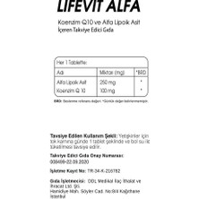 Lifevit Alfa 30 Tablet - Alfa Lipoik Asit Koenzim Q10 - 1 Şişe=30 Günlük Doz