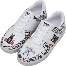 Kadın Vegan Deri Beyaz Sneakers - Cat And Mouse Tasarım