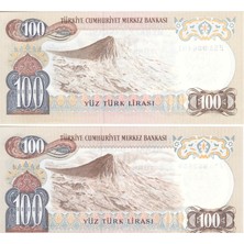 6.emisyon 100 Lira Kağıt Para 2 Adet Çil - Çil Altı Görseldeki Ürün / 203