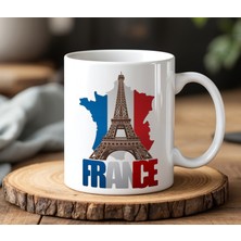 BB Design France Tasarımlı Beyaz Seramik Baskılı Kupa Bardak 330 ml