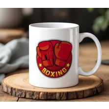 BB Design Boxing Tasarımlı Beyaz Seramik Baskılı Kupa Bardak 330 ml