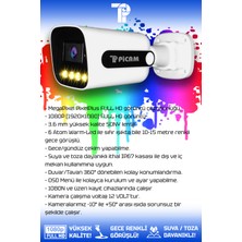 Picam 4 Kameralı Zebra 2 İç Kamera Set 320 GB HDD Full HD Renkli Gece Görüşlü Güvenlik Kamerası Sistemi