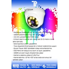 Picam 4 Kameralı Zebra 2 İç Kamera Set 320 GB HDD Full HD Renkli Gece Görüşlü Güvenlik Kamerası Sistemi