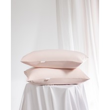 Madame Coco Ciel %100 Pamuk Saten 2'li Yastık Kılıfı - Açık Pudra