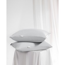 Madame Coco Ciel %100 Pamuk Saten 2'li Yastık Kılıfı - Gri