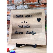 Fikir Store Rustik Ahşap Mesaj Panosu Yazı Tahtası &148 Türkçe Karakterli Harf Seti