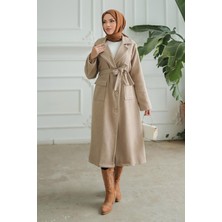 Kapak Detaylı Kaşe Kaban Vizon