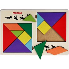Ahşap Ikili Tangram Akıl ve Zeka Oyunu