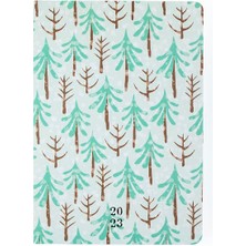 Store Lotus A5 Çam Ağacı Desenli Sert Karton Kapaklı 2023 Haftalık Ajanda, 128 Yaprak, Çizgisiz