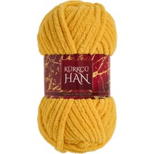 Kürkçü Han Lüks Kadife 100 gr 60M El Örgü İpi Sarı