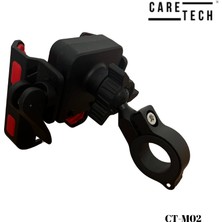 CARETECH CT-M02 Telefon Tutucu Tek Elle Kilitleme Klipsli Gidon Ayna Montaj Motosiklet Su geçirmez Üniversal