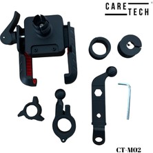 CARETECH CT-M02 Telefon Tutucu Tek Elle Kilitleme Klipsli Gidon Ayna Montaj Motosiklet Su geçirmez Üniversal