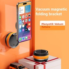 alfalink  Vakumlu Katlanır Araç Telefon Tutucu Turuncu- Ayna-Cam-Masa Uyumlu Manyetik Magsafe Özellikli