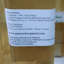 Manyas Köy Pazarı Ev Yapımı Doğal Elma Sirkesi 500 ml Şişe
