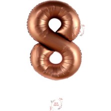 8 Yaş Kahverengi Rakam Folyo Balon