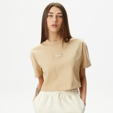 Unıted4 Classic Kadın Kahverengi Crop T-Shirt